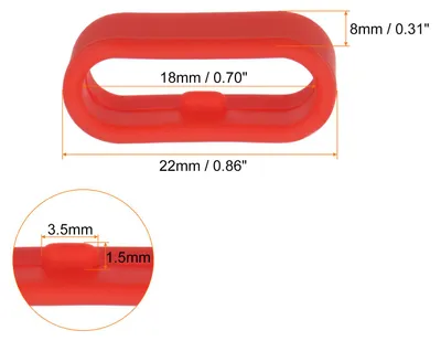 Produktbild von 10 Stš¹ck Uhrenarmband-Schlaufen aus Silikon, Ersatz-Schnellverschlussringe aus Silikon, Uhrenhalter Keeper fš¹r Uhrenarmband mit 18 mm Breite, Rot