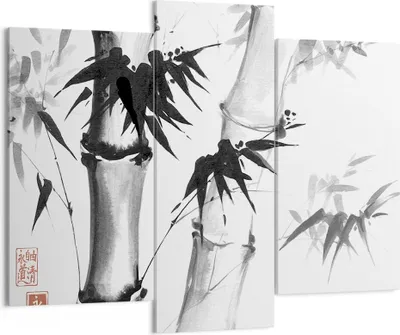 Produktbild von Bild auf Leinwand - Leinwandbild - 3 Teile - Asiatisch Aquarell Bambus - 130x100cm - Wand Bild - Wanddeko - Wandbilder - Leinwanddruck - Bilder - Wanddekoration - Leinwand bilder - CB130x100-4577