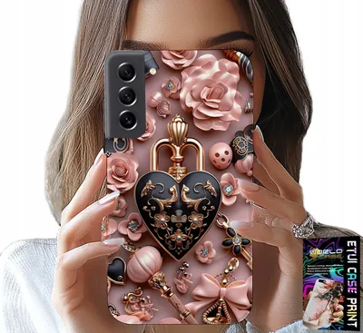 Produktbild von Fall Für Samsung Galaxy S22 - Feminine Designs Vorhängeschloss Herz Fall + Glas