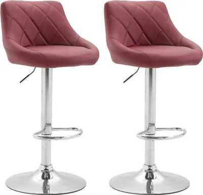 Image de ensemble de 2 tabourets de bar - similicuir - hauteur réglable pour un confort d'assise optimal