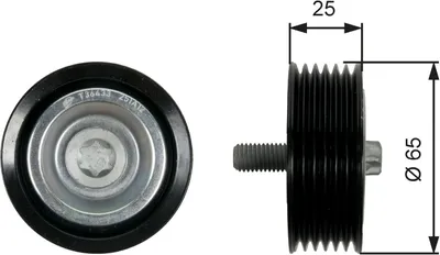Produktbild von GATES T36433 Umlenkrolle Keilrippenriemen 65mm passend für MERCEDES-BENZ E-Klasse Limousine (W212) E-Klasse T-modell (S212) M-Klasse (W166)