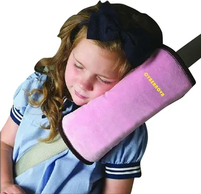 Imagen del producto de Almohadilla para el cinturón de seguridad del coche, con protección para los hombros y la cabeza, suave, de tamaño universal, para bebés