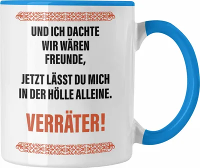 Produktbild von Trendation - Jobwechsel Tasse Geschenk Kollegin Kollege Lustig Abschiedsgeschenk Sprüche - Verräter (Blau)