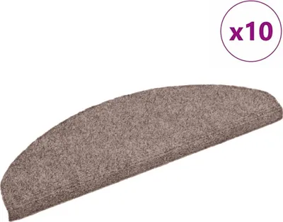 Produktbild von vidaXL Stufenmatten Selbstklebend 10 Stk. 65x21x4 cm Hellbraun Halbrund Groß