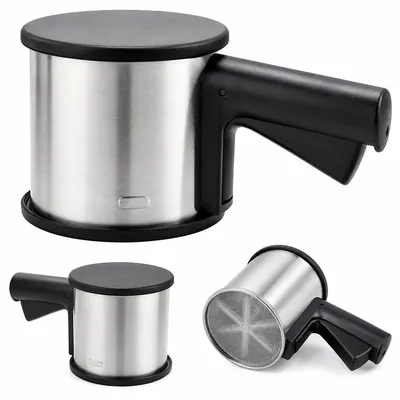 Produktbild von Mehlsieb mit Griff, Edelstahl Backsieb mit Deckel, Puderzuckersieb für Kuchen, Brot, Mehl, Zucker und Gewürzpulver in der Küche