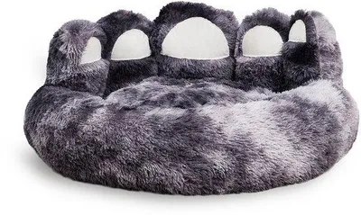 Image de Lit pour animal doux et moelleux, de taille moyenne, gris foncé, 70 cm