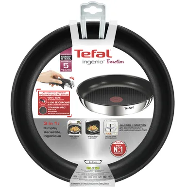 Produktbild von Tefal L9480474, Rund, Allzweckpfanne, Edelstahl, Thermo-Punkt, 24 cm