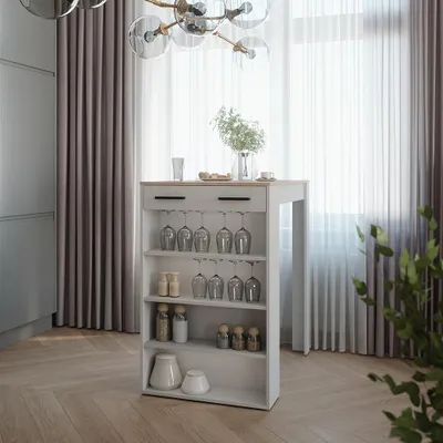 Obrázok produktu pre Barový stôl Vicco Repose Biela/Sonoma 67 x 100 cm, Model 55346