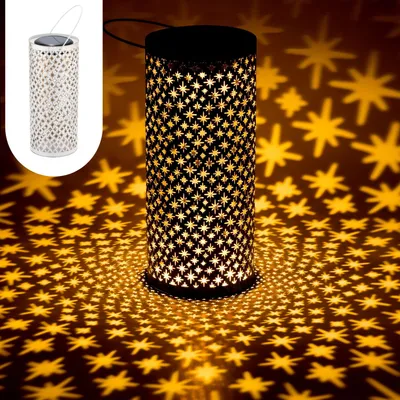 Image de Boho Style Lanterne solaire Lanterne solaire Photophore Lampe d'extérieur Joran Blanc