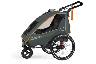 Produktbild von Qeridoo Lynix 1 - Kinderfahrradanhänger für 1 Kind, Farbe: Forest Green