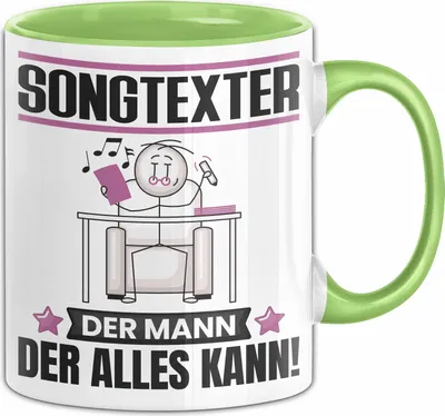 Produktbild von Songtexter Tasse Geschenk für Songtexter Der Mann Der Alles Kann Geschenkidee zum Geburtstag (Grün)