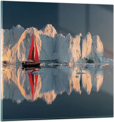 Produktbild von Bilder auf glas - Einteilig - Gletscher Ozean Grönland - 70x70cm - Glasbilder - Wandbilder - Bilder - zum Aufhängen bereit - Wanddekoration aus Glas - Glas Bilder - Wandbild auf Glas - GAC70x70-4996