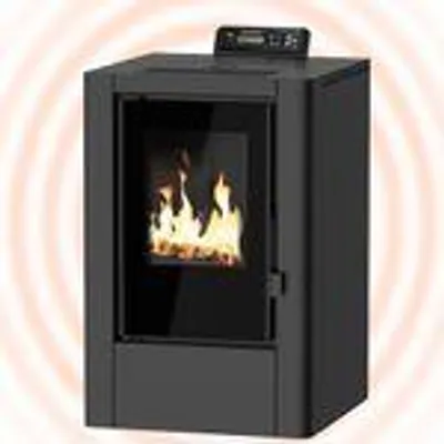 Produktbild von NEMAXX® P6Mi Pelletofen 6 kW A+ kompakt, bis 120 m³, Fernbedienung, Schwarz