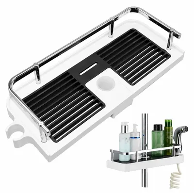 Productafbeelding van INF Doucheplank ABS 32x12 cm Zwart / Wit