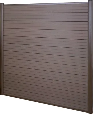 Immagine prodotto di Schermo privacy in WPC Sarthe, recinzione frangivento, montanti in alluminio ~ elemento base, 1,90 m marrone