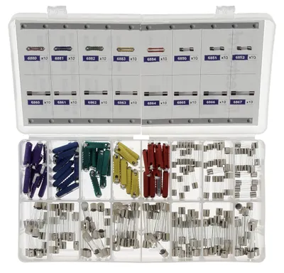Sicherungssortiment Glas & Steatit, 1A-30A, 16 St.