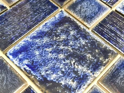 Produktbild von Mosaikfliese Keramik Mosaik Kombi blau glänzend Badezimmer Dusche Wand MOS13-KAS2_m