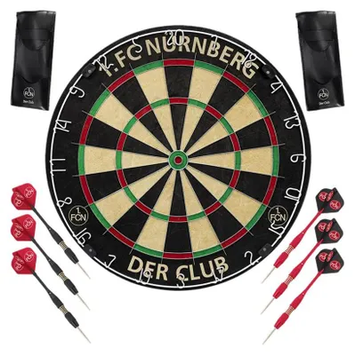 Produktbild von 1. FC Nürnberg Komplettes Dart-Set mit Sisal-Scheibe, 47x46x5 cm, 5,23 kg