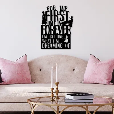 Immagine prodotto di Wallity, Prima volta per sempre, Accessorio decorativo da parete in metallo, Nero, 100 % METALLO, 40 x 54 cm