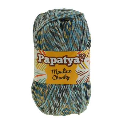 Produktbild von 100g Strickgarn Papatya Mouline Chunky Strickwolle mehrfarbig Flauschig Farbwahl