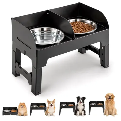 Erhöhte Hundenäpfe für mittelgroße & große Hunde, 1,2 l, schwarz