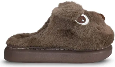 Produktbild von Damen Gefüttert Slippers Isoliert Hausschuhe mit Hund Muster Pravelle Braun Gr.40/41