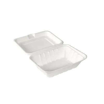 Obrázek produktu pro Duni Bagasse Menüboxen 530 ml Weiß 50 Stück 1er Pack