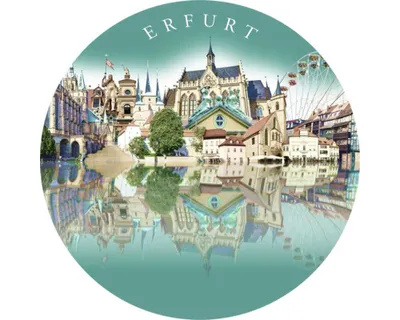 Produktbild von Glasbild Erfurt Wahrzeichen IV Ø 20 cm