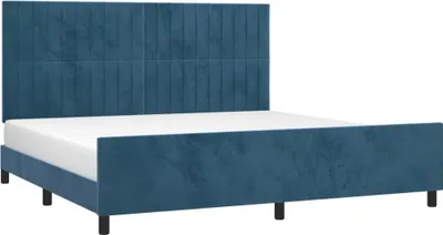 Produktbild von vidaXL Bettgestell ohne Matratze Dunkelblau 200x200 cm Samt