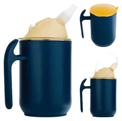 Produktbild von 400 ml auslaufsicherer Trinkbecher mit Ausgießer und Griff für Senioren