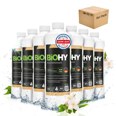 Produktbild von BiOHY Spezial Polsterreiniger + Dosierer, Matratzenreiniger, Sofareiniger, 9 x 1 l
