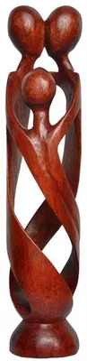 Produktbild von Statue DREIHEIT - abstrakte Schnitzerei aus Soar Wood - Holz-Skulptur in 30 cm oder 40 cm handgeschnitzt, Grösse:ca. 30 cm
