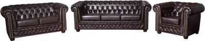 Produktbild von Chesterfield Ledersofa Sofagarnitur Sofa Couch Polster Sitz Sofas Garnituren Neu