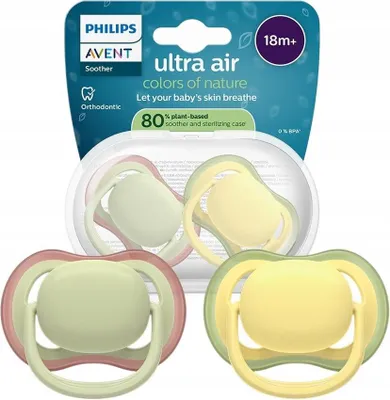 Produktbild von Philips AVENT Schnuller SCF349/50 ultra air, Klassischer Babyschnuller, Kieferorthopädisch, Silikon, Junge/Mädchen