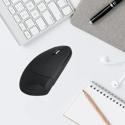Obrázok produktu pre 2,4 GHz bezdrôtová vertikálna myš pre ľavákov, ergonomická optická myš s USB pripojením, vysoká presnosť, nastaviteľná rýchlosť snímania 800/1200/1600 dpi, 5 tlačidiel, náhrada pre Mac, notebooky a PC