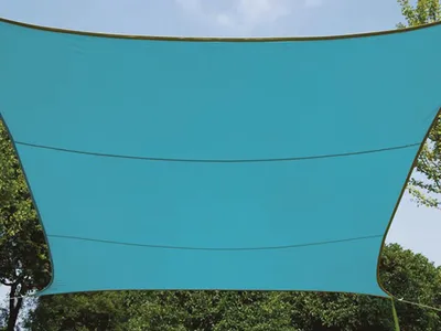 Produktbild von Perel Sonnensegel 5 x 5 m, quadratisch für Garten und Terrasse, wasserabweisendes Polyester 160