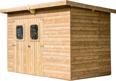 Image de Abri Theora Mono Pente 7,33 m² – Bois Thermochauffé – Plaques Ondulées Bitumées – Sans Plancher