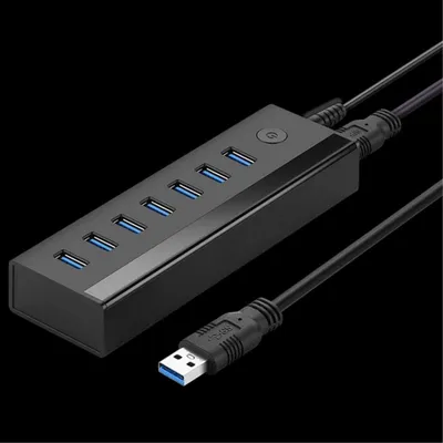 Zdjęcie produktu dla Ugreen Hub USB-A na 7xUSB-A, 5Gb/s - Czarny