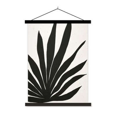 Produktbild von MuchoWow® Textilposter Blatt - Pflanze - Minimalismus 90x120 cm mit schwarzem Rahmen - Dekoration