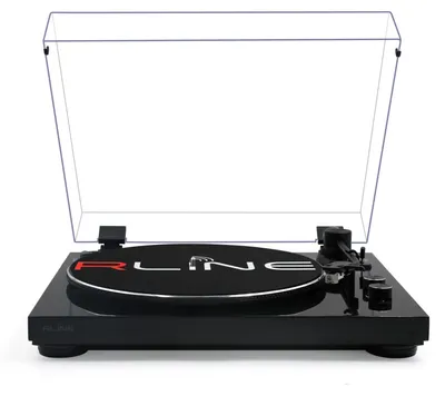 Zdjęcie produktu dla Gramofon RLINE z obsługą Bluetooth, model RLTN11GB, prędkość 33/45 obr./min, talerz 12", wkładka AT3600, przedwzmacniacz, kolor czarny z połyskiem