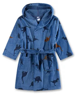 Image de Peignoir pour garçon Sanetta, motif dinosaures, couleur bleu, taille 98