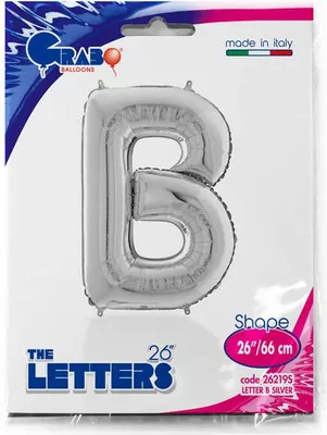 Zdjęcie produktu dla Balon foliowy Litera B, 66cm,Srebrna