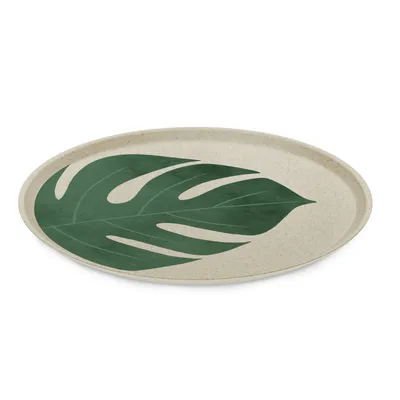 Obrázok produktu pre Koziol CONNECT PLATE, priemer 255 mm, motív: list monstery, veľký tanier – farba: piesok