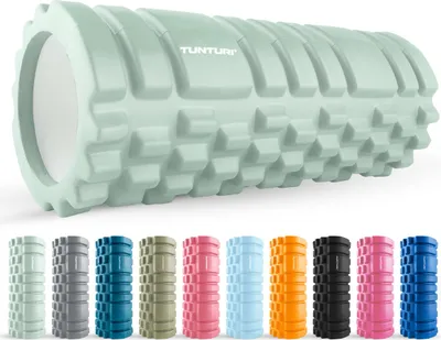 Produktbild von Tunturi Yoga Grid Foam Roller - fazienrolle rücken wirbelsäule - 33 cm lang in Minze - fitness rolle - Rücken rolle - Inkl. e Fitness-App