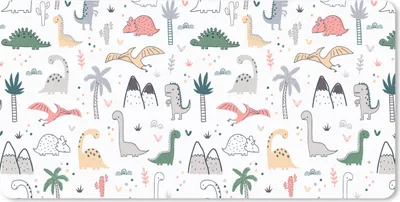 Produktbild von MuchoWow® Schreibtischunterlage Muster - Dino - Baum - Jungen - Kinder - Kinder 80x40 cm - XXL Mauspad - Gaming Mauspad
