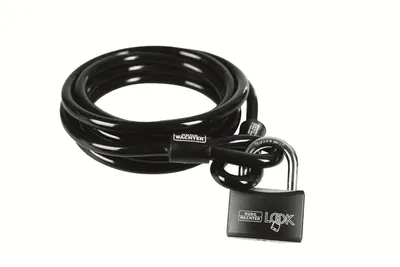 Zdjęcie produktu dla Kabel zabezpieczający BURG-WÄCHTER z kłódką LOOK czarny