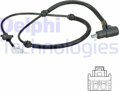 Produktbild von DELPHI ABS Sensor Raddrehzahl Hinten Links für KIA RIO Kombi (DC) SS20517