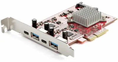 Zdjęcie produktu dla StarTech.com PEXUSB312A2C2V, PCIe, USB 3.2 Gen 2 (3.1 Gen 2), PCIe 3.0, Czerwony, ASMedia - ASM3142, ASMedia - ASM2806, 10 Gbit/s