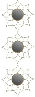 Produktbild von Casa Padrino Designer Spiegel Set Gold Ø 25 cm - Wandspiegel 3er Set