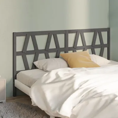 Produktbild von vidaXL Kopfteil Grau 206x4x100 cm Massivholz Kiefer - Kopfteil - Kopfteile - Bettkopfteil - Holzkopfteil